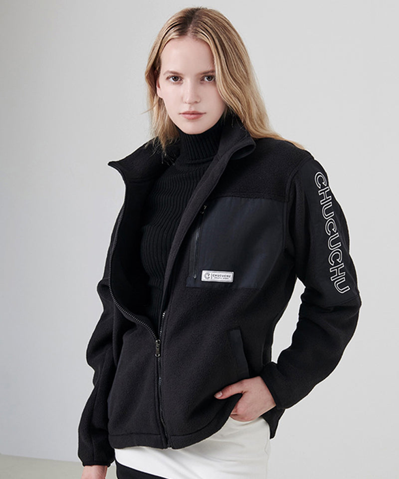 CHUCUCHU Winter Zip-up Fleece Outerwear [UNISEX] - Black