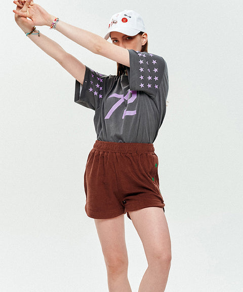 LE SONNET Button Shorts - Brown