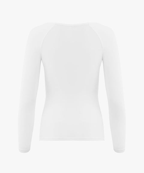 FAIRLIAR Raglan Deep Round Neck Cool T-Shirt - White