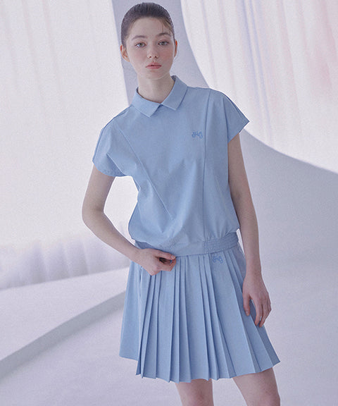 Haley Yoko Waist Pleated Skirt Light - Blue