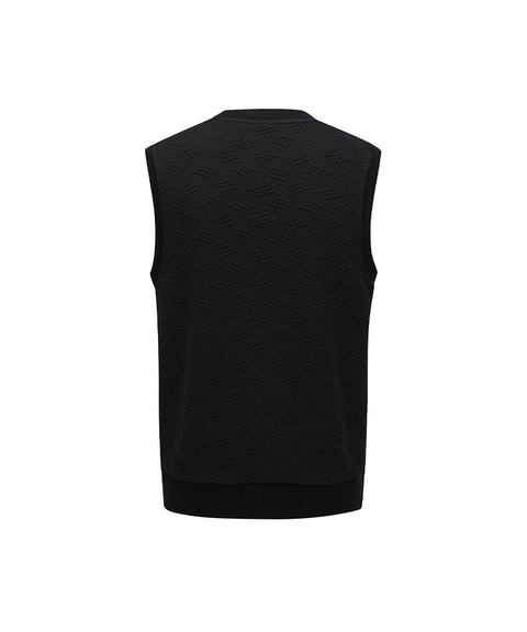 Men's FA Logo Pattern Jersey Vest - Black