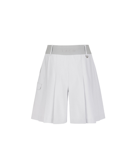 Women's FA Back Pleated Half Pants - Light Grey
