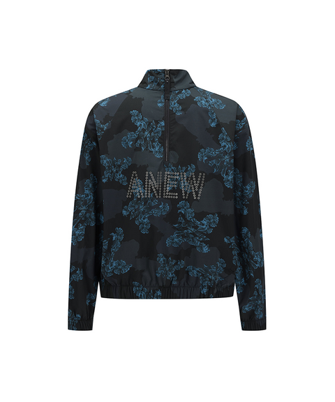 Women's FA Flower Pattern Anorak Jacket - Black