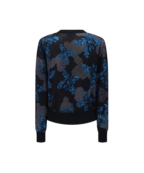 Women's FA Flower Pattern Knit Cardign - Black