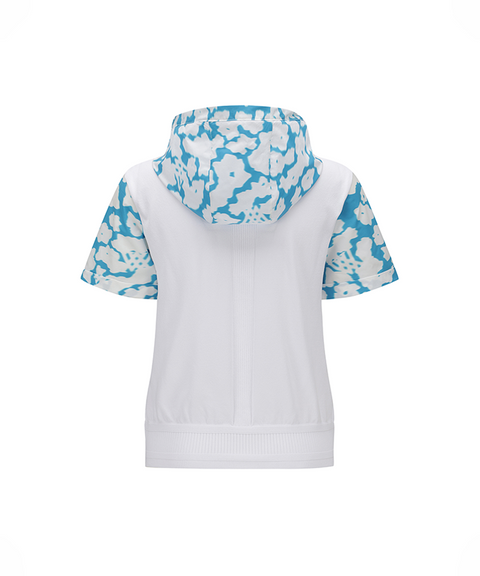 Women's FA Hybrid Hooded Short Sleeve Sweater - Blue