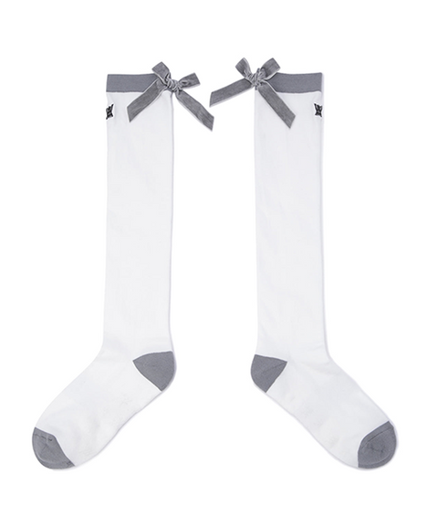 Women's Ribbon Knee Socks - Off White