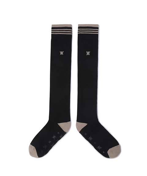 Women's Stripe Knee High Socks - Black