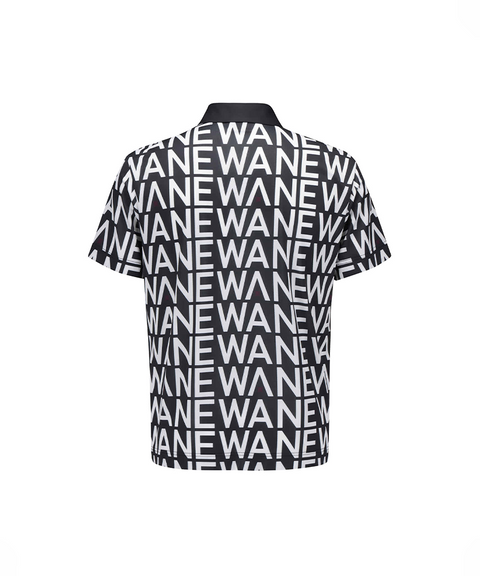 Men's SM Logo Pattern Short T-Shirt - Black