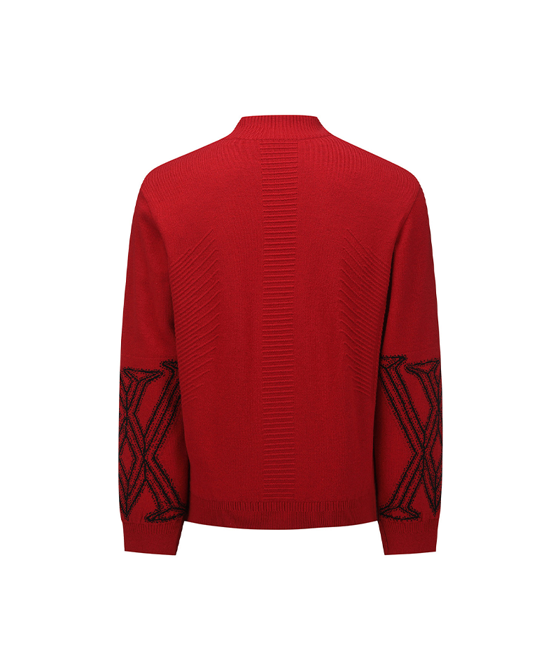 Men's WI Fuzzy Logo Point Swetaer - Red