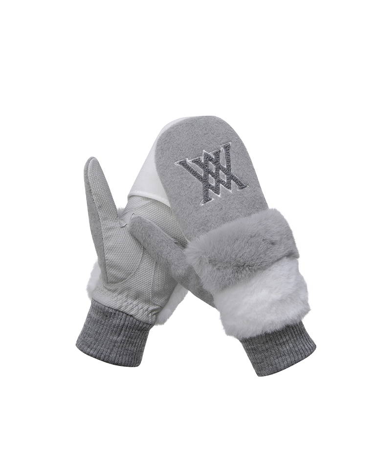 Women's Mitten Gloves - Gray