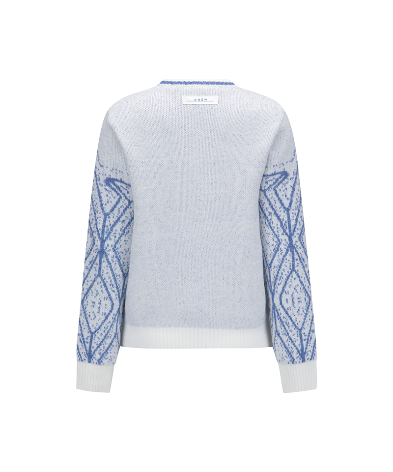 Women's WI Fuzzy Logo Point Sweater - Cream