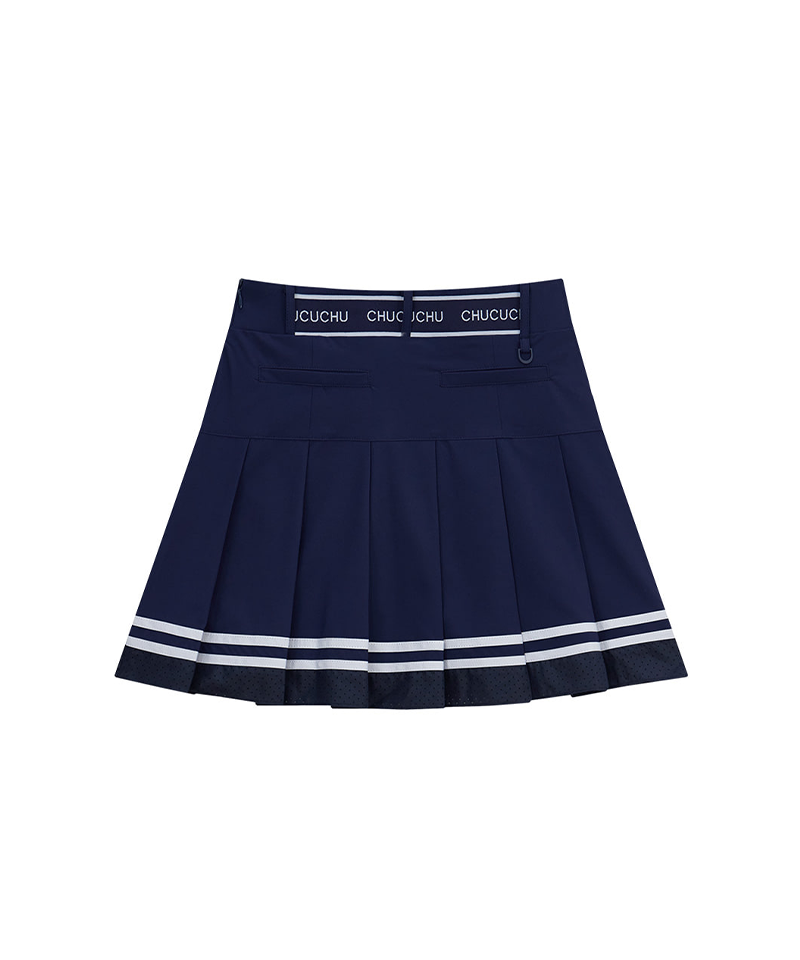 CHUCUCHU Air Punching Pleated Skirt - Navy CHUCUCHU Air Punching Pleated Skirt - Navy