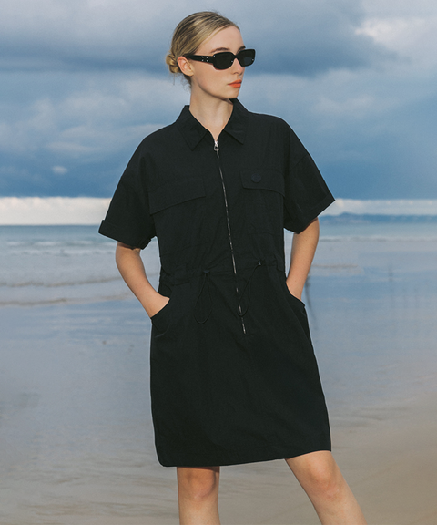 OBER Golf Cotton Short Sleeve One Piece - Black