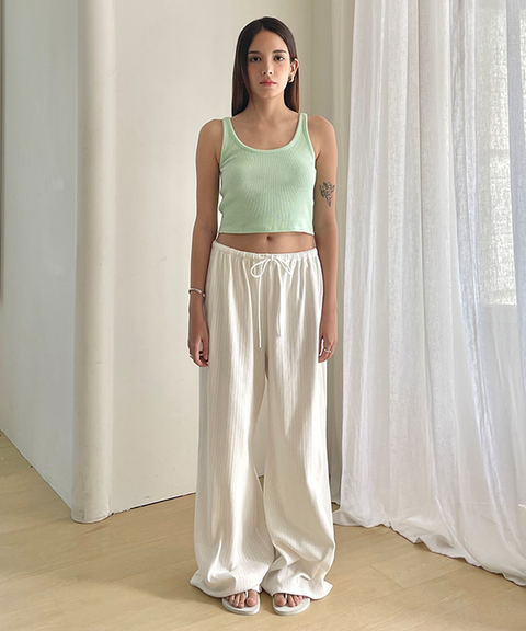 PIV'VEE Easy Pointelle Pants - Cloud White