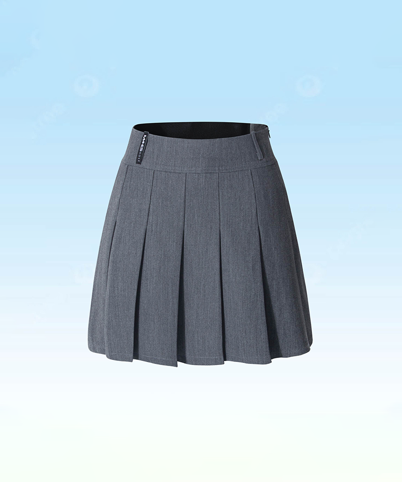 Women's A-line Pleated Skirt - Melange Grey