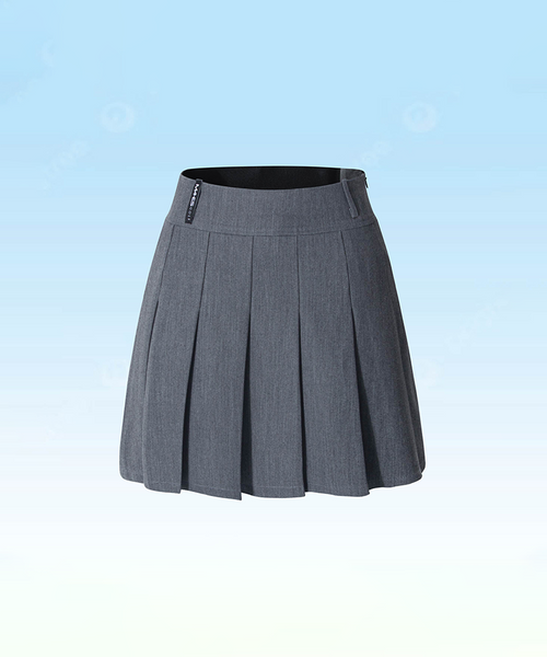 Women's A-line Pleated Skirt - Melange Grey