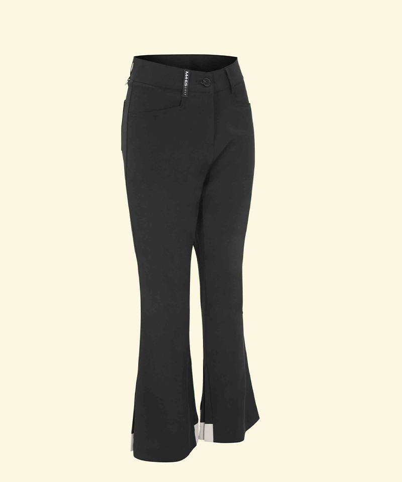 Orange Label Cool Material Bootcut Pleated Pants - Black