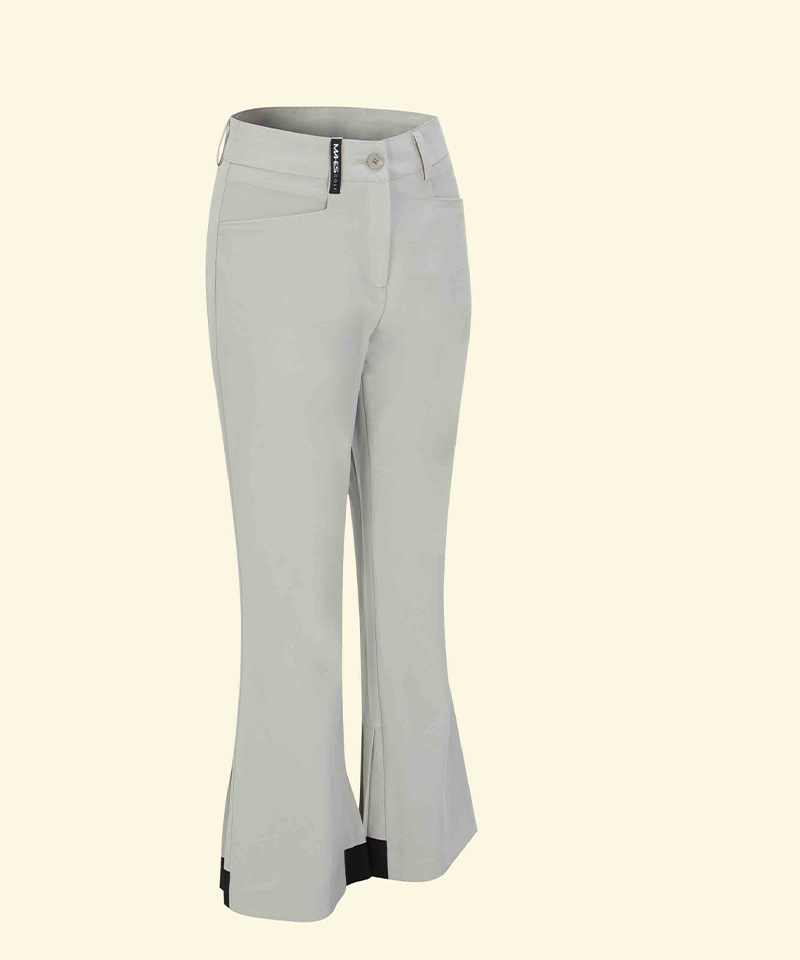 Orange Label Cool Material Bootcut Pleated Pants - Beige