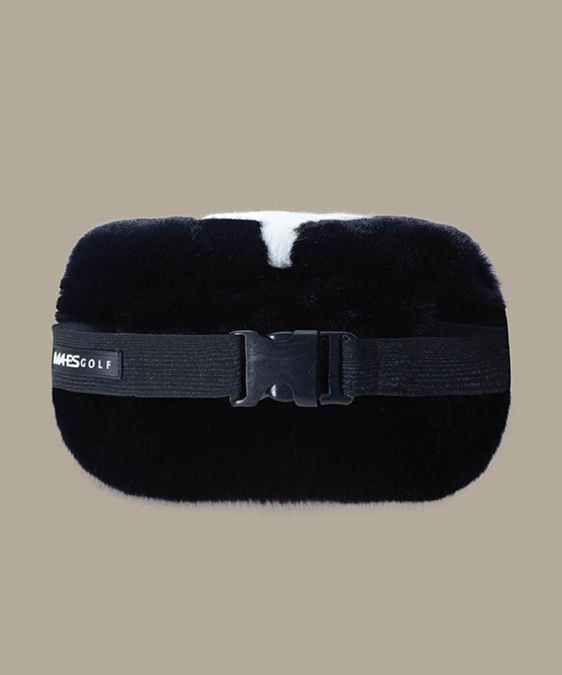 Mink Fur Hand Warmer Waist Bag - Black