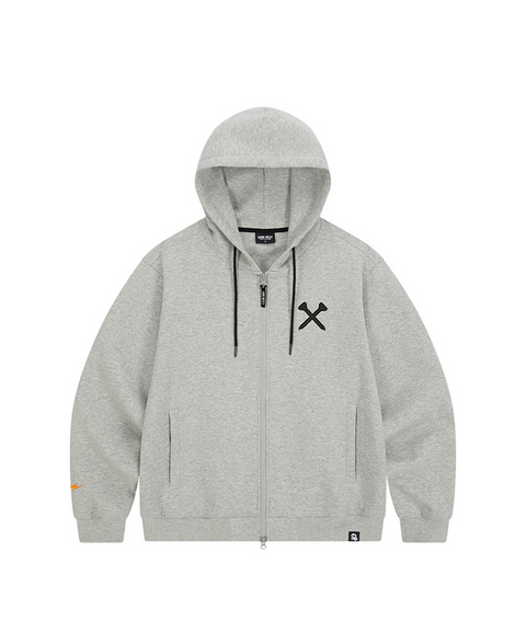 Jamie West Club Hoodie Applique Zip-up - Grey
