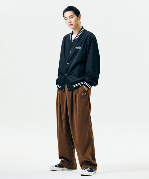 Jamie West Corduroy Three Tuck Wide Pants - Brown