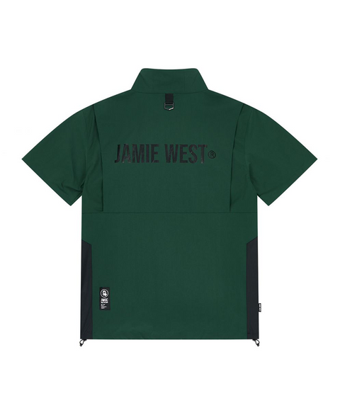 Jamie West Half Zip-up Ventilation Stand Collar P-Shirts - Green