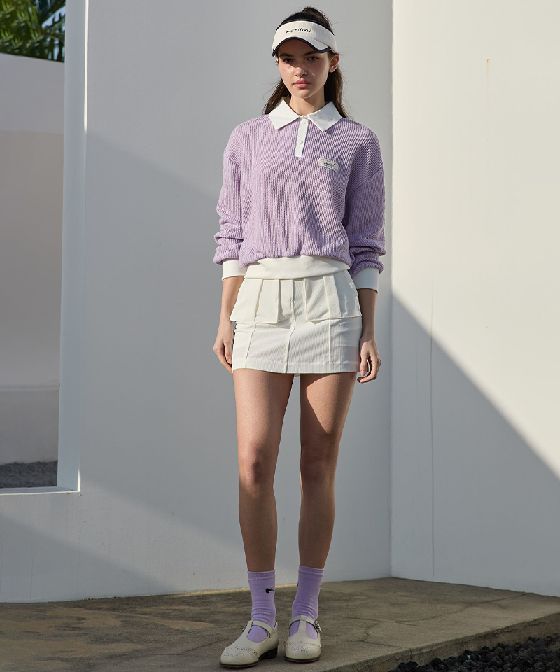 KANDINI Blossom Collar Knit - Light Purple