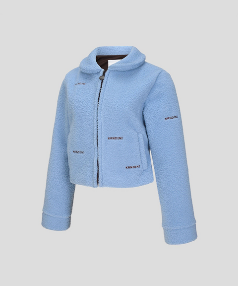 KANDINI Cropped Fleece Jacket - Blue