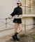 KANDINI Goose Down Wool-Blend Panel Jacket - Black