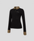 KANDINI Soft Touch Check Collar Tee - Black