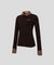 KANDINI Soft Touch Check Collar Tee - Brown
