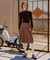 KANDINI Soft Touch Check Collar Tee - Brown