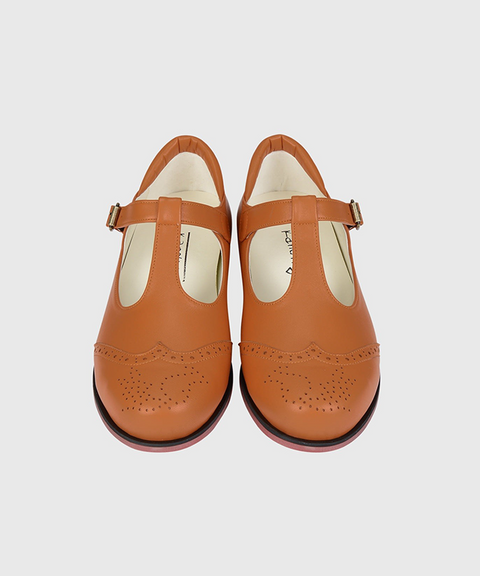 KANDINI T-Strap Maryjane Loafer - Dark Orange