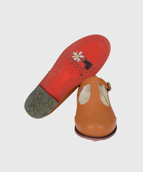 KANDINI T-Strap Maryjane Loafer - Dark Orange