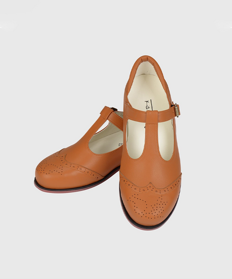 KANDINI T-Strap Maryjane Loafer - Dark Orange