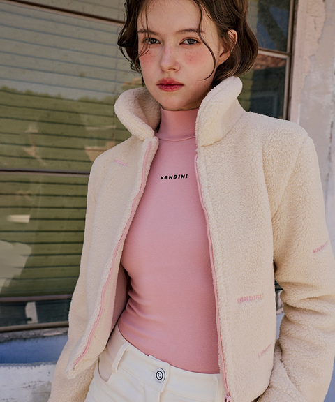 KANDINI Warm Half-neck T-Shirt - Pink