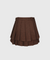 KANDINI Wool Tiered Pleated Skirt - Brown