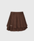 KANDINI Wool Tiered Pleated Skirt - Brown