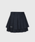KANDINI Wool Tiered Pleated Skirt - Navy