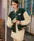 KANDINI  Wool Touch Varsity Jacket - Dark Green