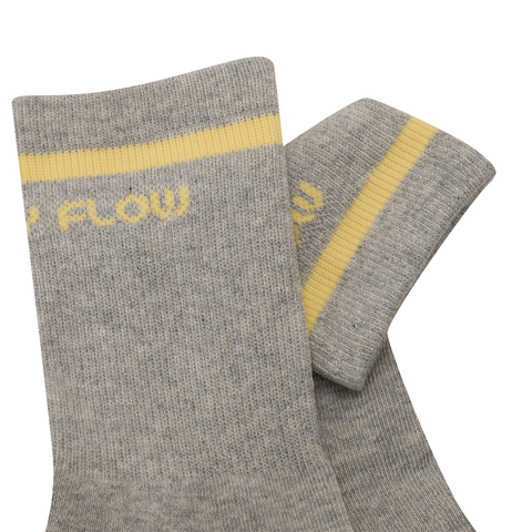 Monday Flow Lettering Socks - Light Gray