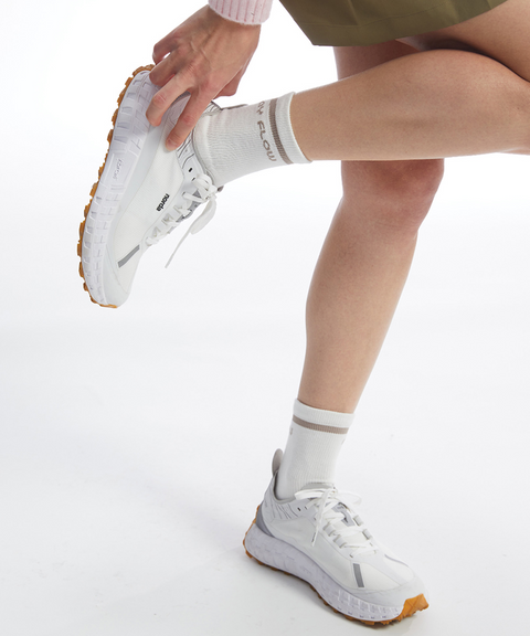 Monday Flow Lettering Socks - White