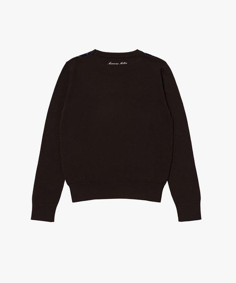 MCC Women's Argyle Crew Neck Sweater - Dark Brown
