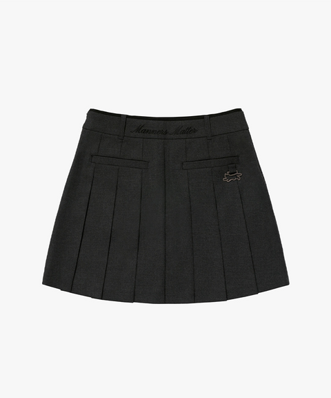 MCC Women's Essential Pleats Skirt - Charcoal Grey