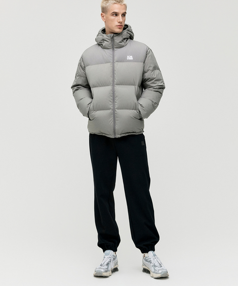 Goal Studio Men's Essential Hooded Puffer Down Jacket - Grey