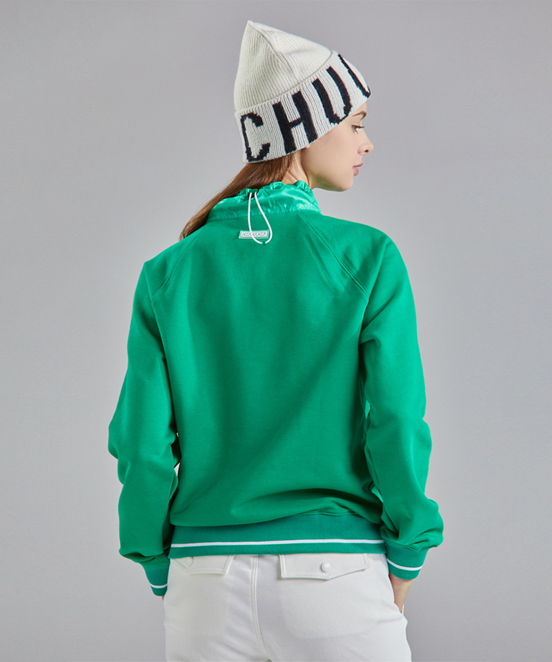 Mixed Half Zip-Up Top - 2 Colors