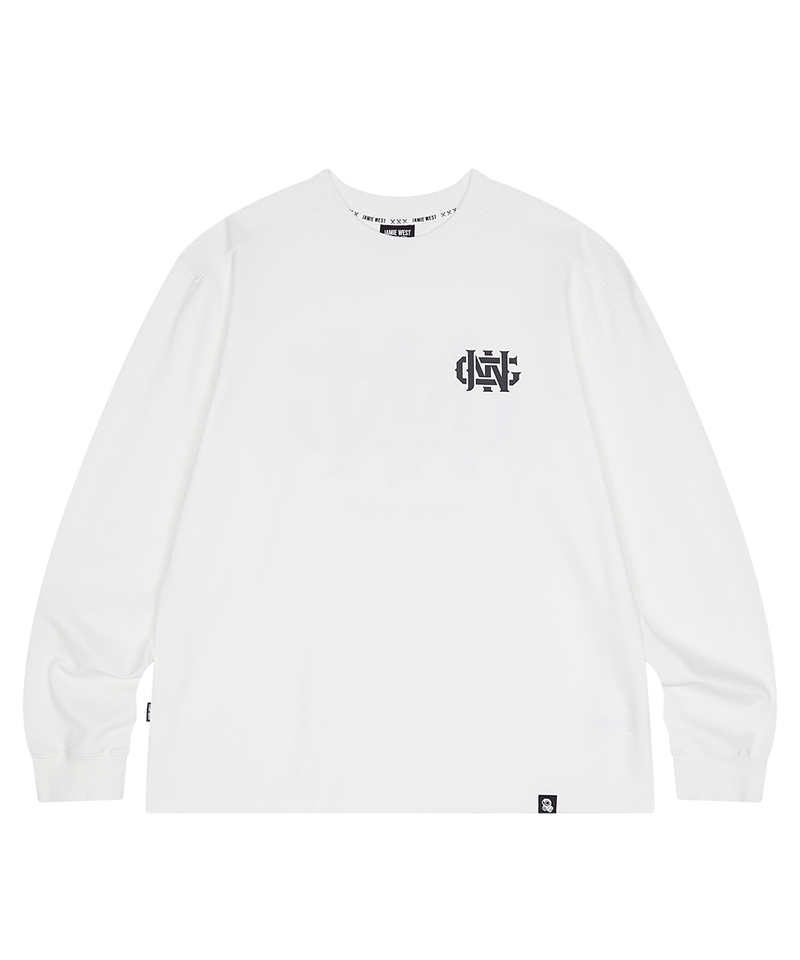 Jamie West Mockneck Symbol Long Sleeve T-Shirts - White