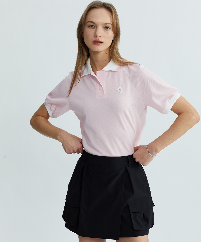 Monday Flow Women's Raglan Pique Top - Light Pink