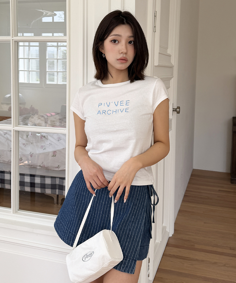 PIV'VEE Hand-Stitch Mood T-shirt - Cloud White