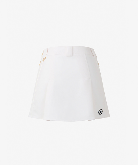 GFJ Golf Women's Front Piping Tuck Skirt - White